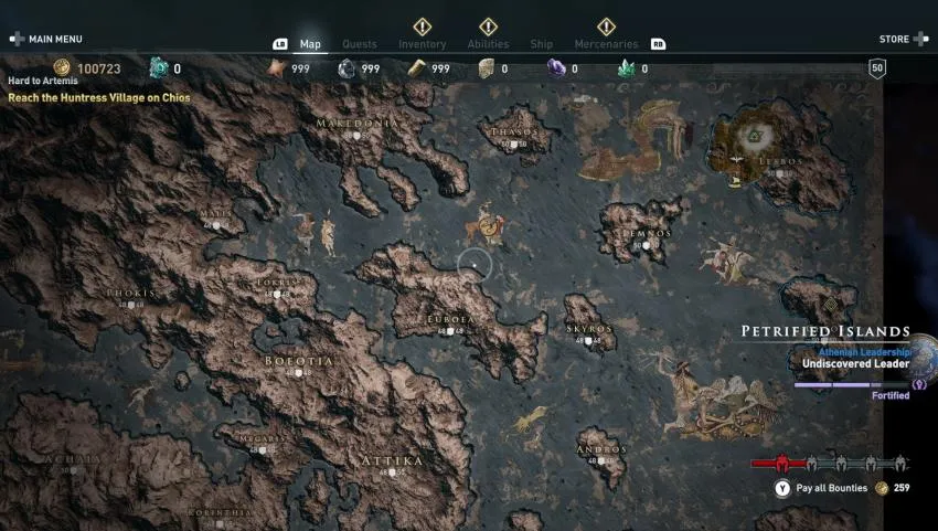 Levelled stage map from Ubisoft's 'Assassin's Creed Odyssey'