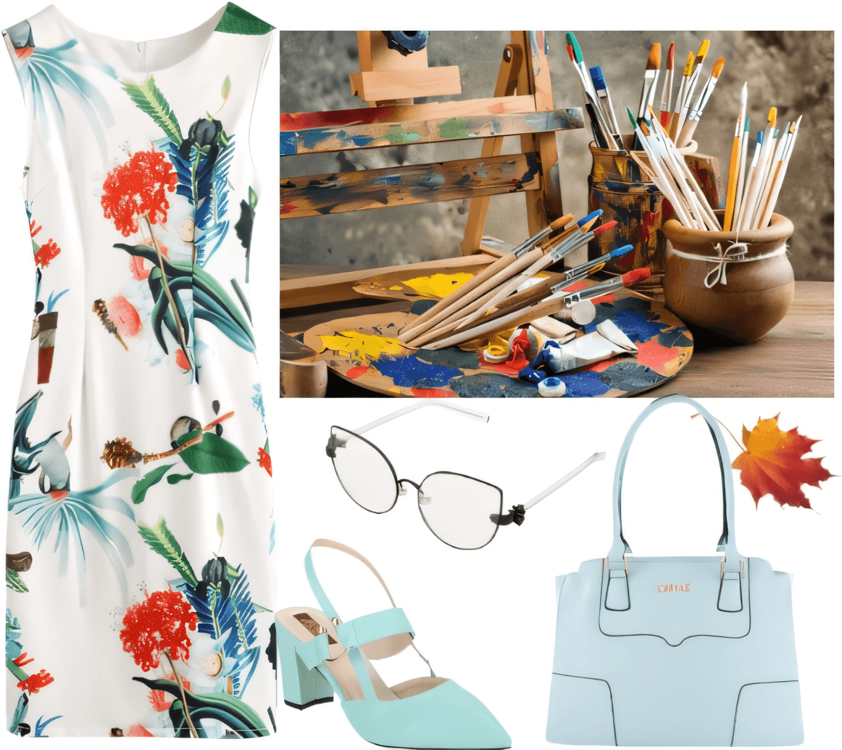 Artistic Soul: A Botanical Dream in White and Mint by Jagreeti Singh