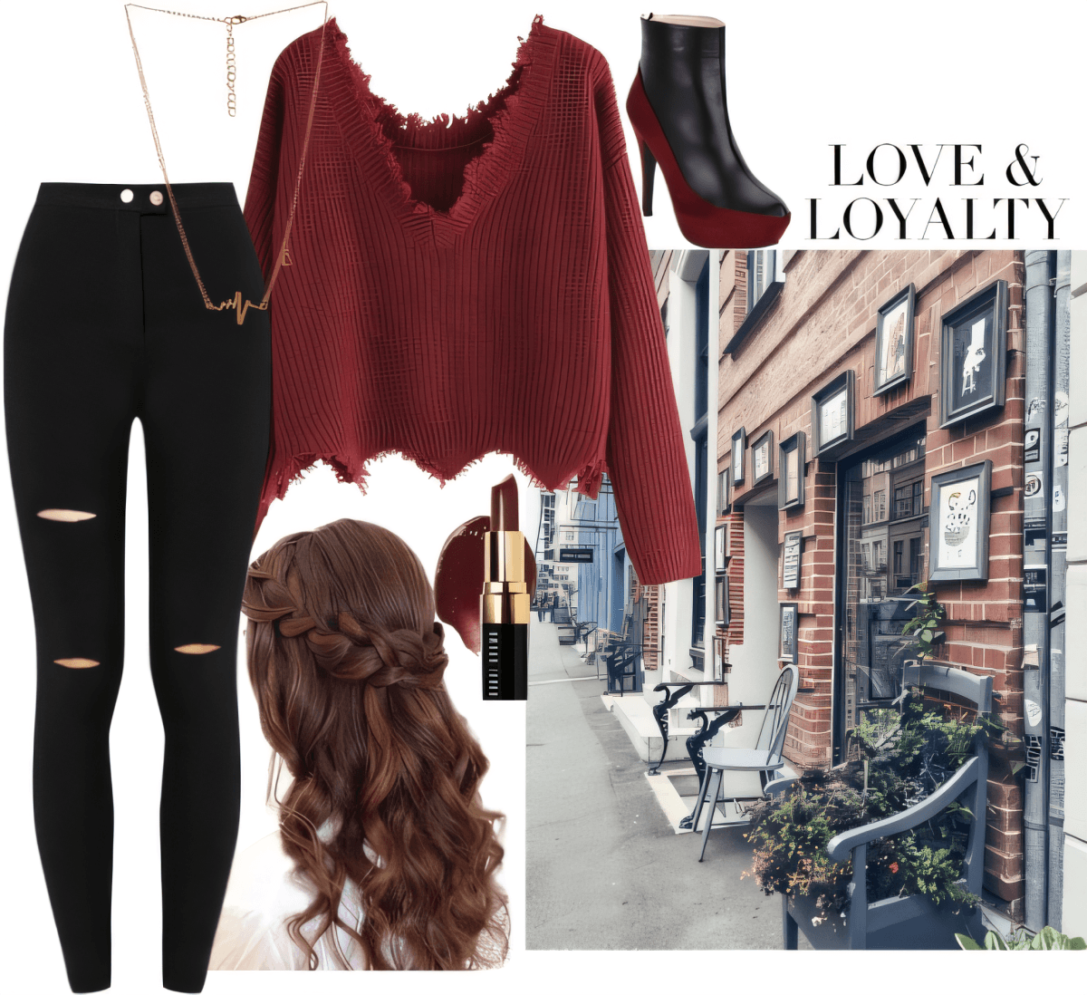 Urban Romance: Burgundy Knits & City Chic by ankita bajaj