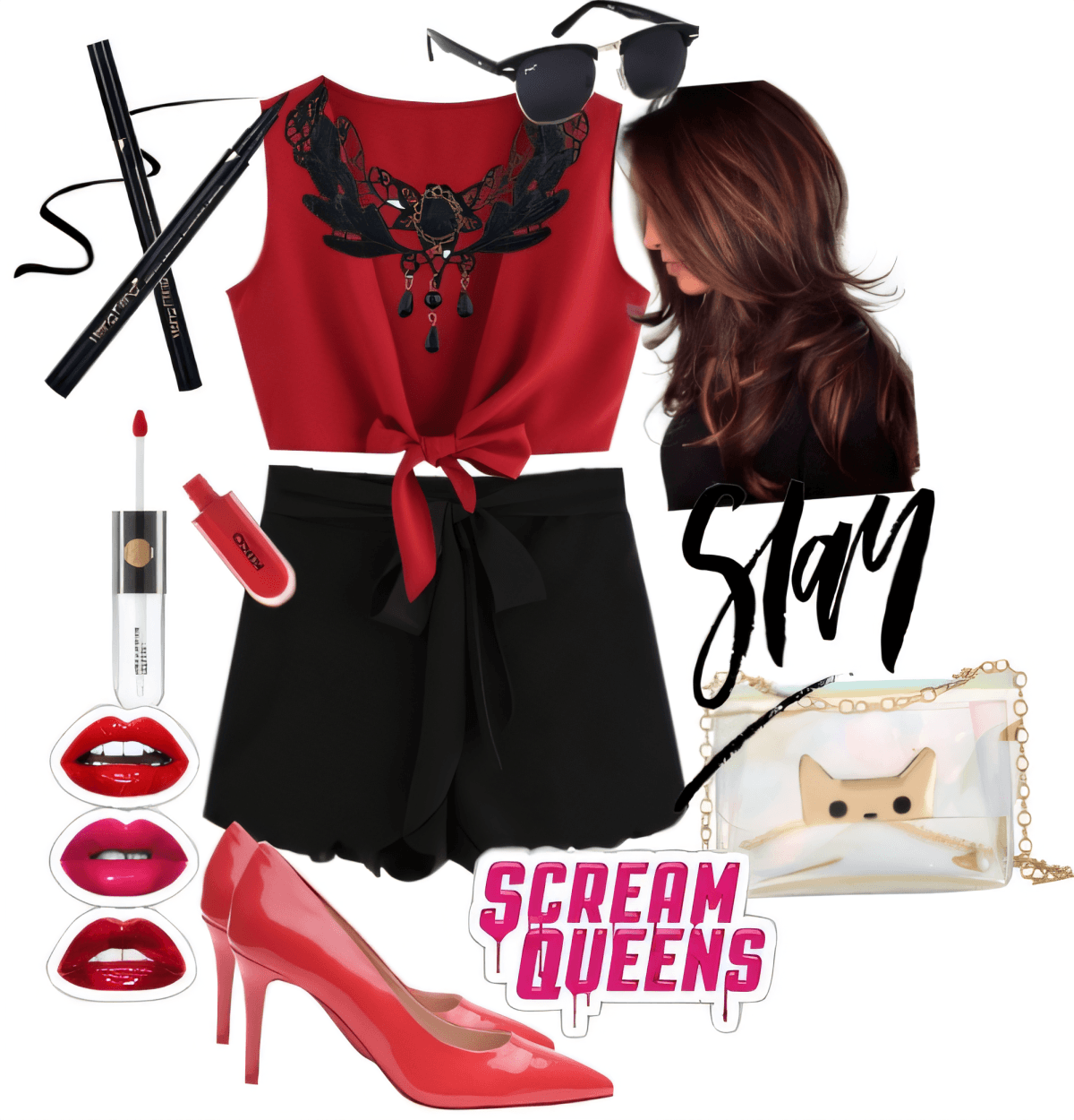 Red Hot Rebel Queen - A Scream Queens Inspired Ensemble by Harpreet kaur