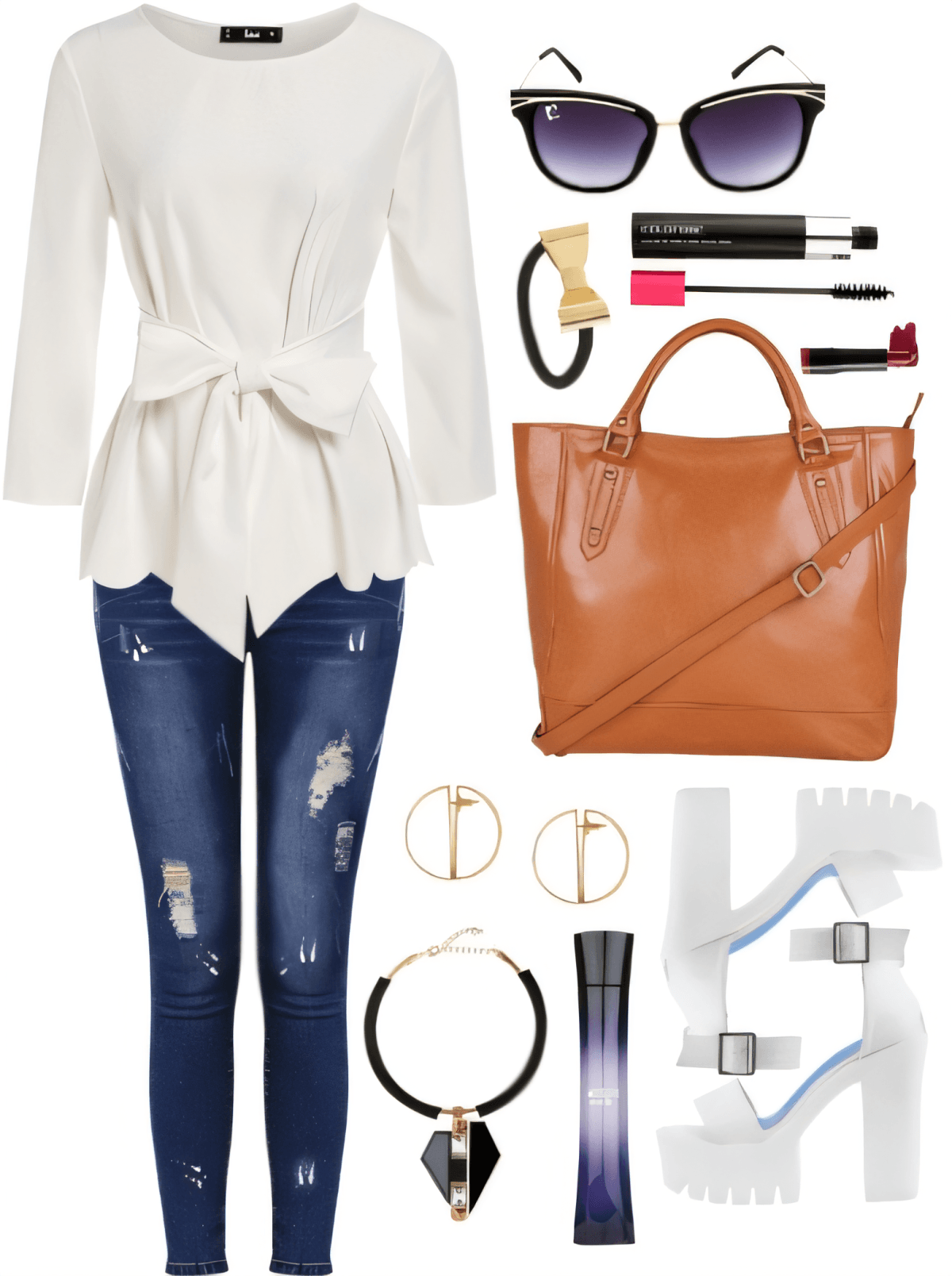 Crisp Elegance Meets Urban Edge: The Perfect White Peplum & Denim Symphony by Rubina Shaikh