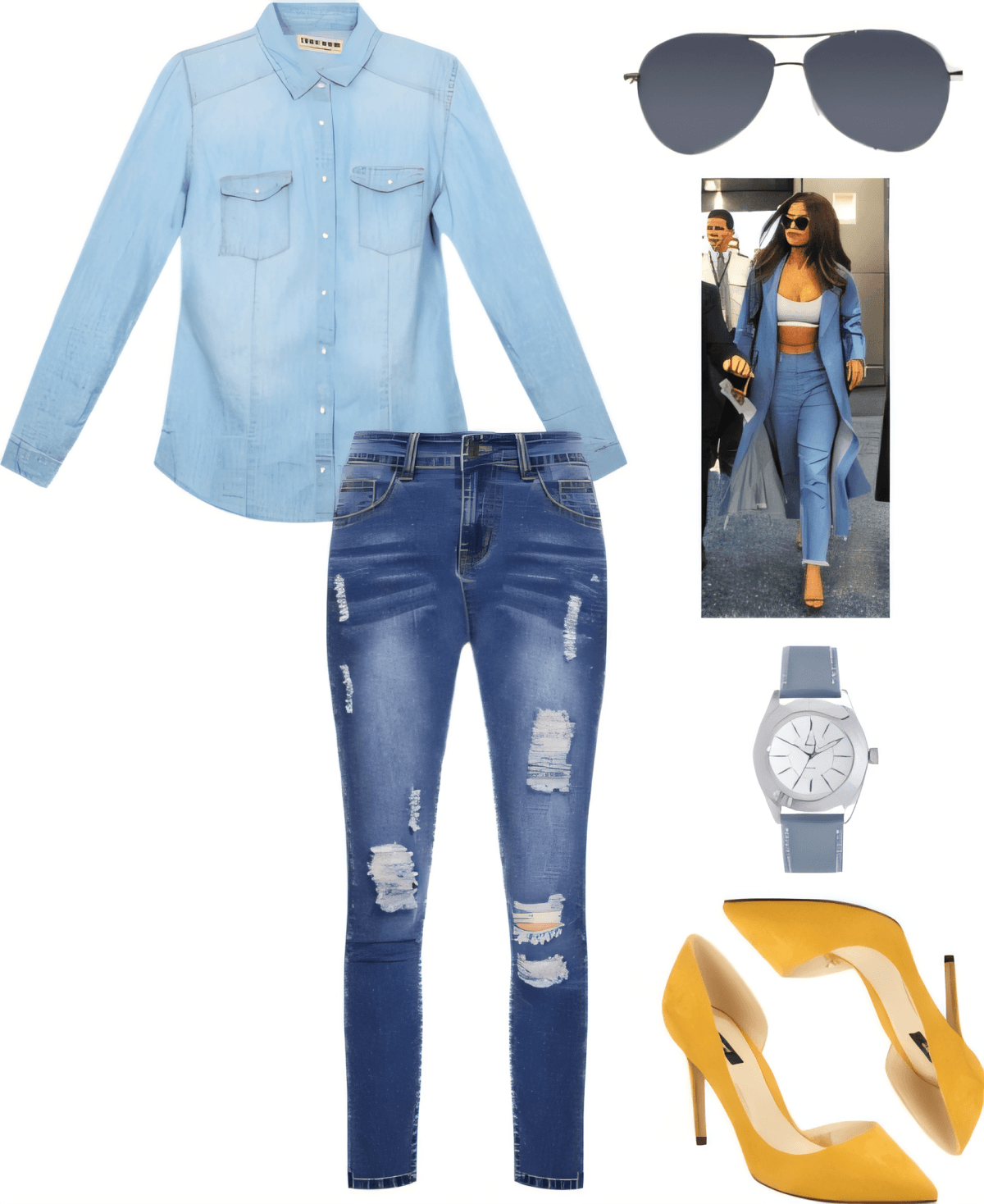 Double Denim Dream with a Pop of Sunshine by Divya Rachel Daniel