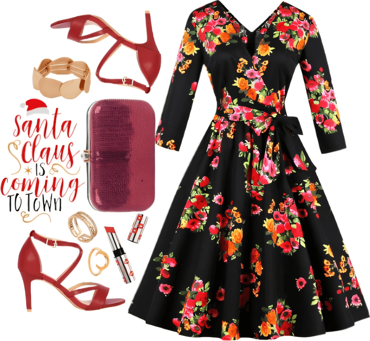 Festive Floral Fantasy: A Vintage-Inspired Holiday Dream by Rubina Shaikh