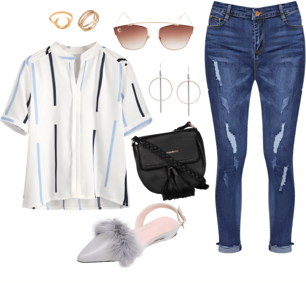 Chic Comfort: Stripes & Denim with a Touch of Luxe by Rubina Shaikh