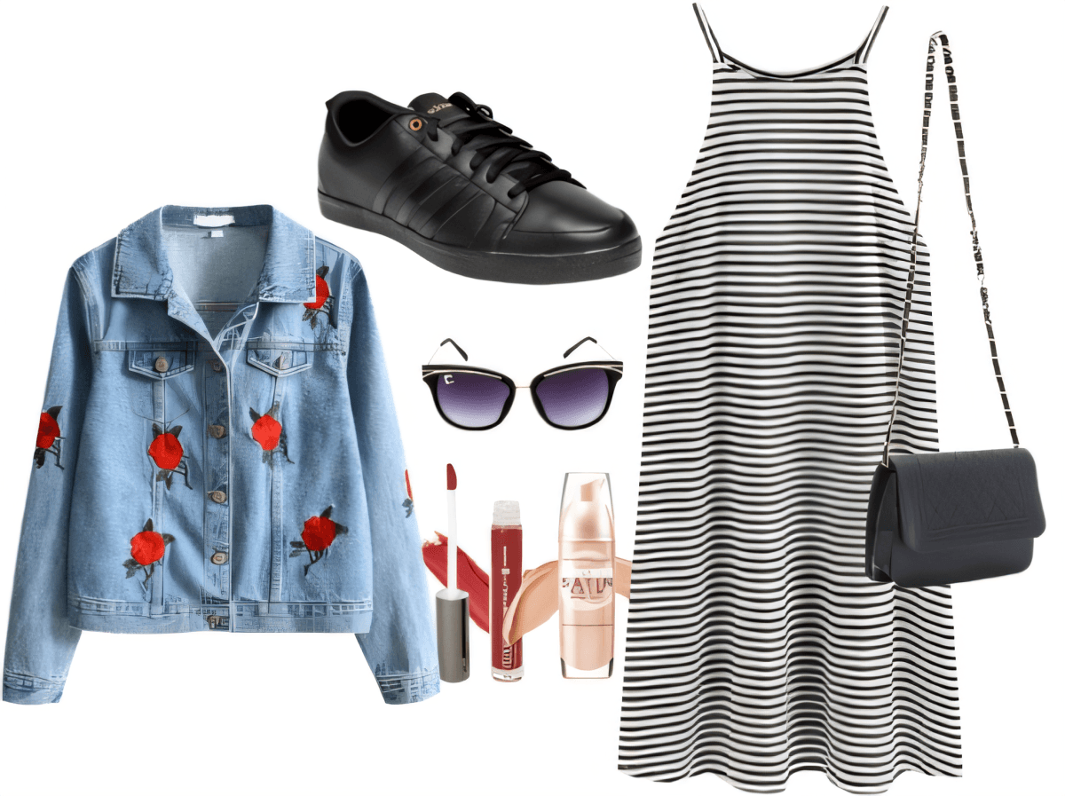 Retro Roses & Stripes: Urban Cool Meets Feminine Charm by Rubina Shaikh