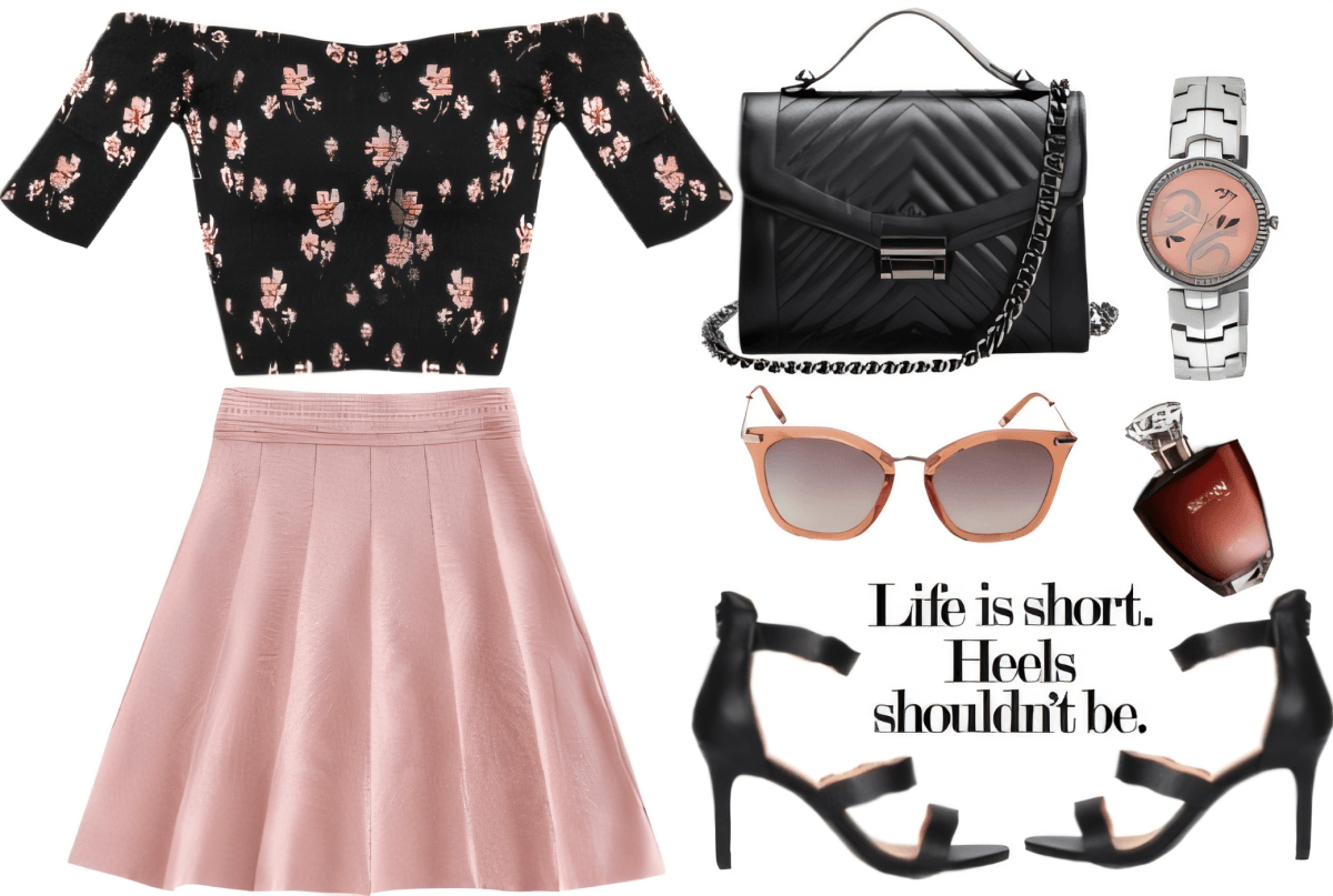 Sweet Blooms & Blush - A Romantic Off-Shoulder Ensemble by Rubina Shaikh