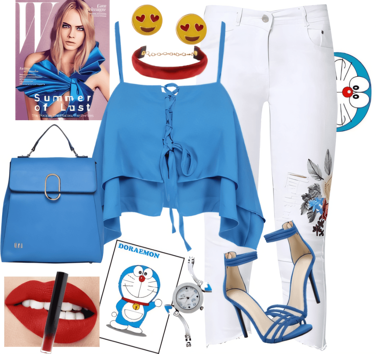 Doraemon Dreams: Blue Layers & White Whimsy Doraemon Dreams: Blue Layers & White Whimsy by SHIVANGI SHANDILYA
