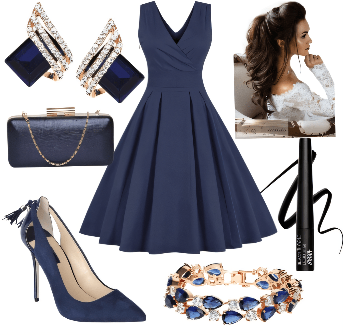 Midnight Navy Elegance: A Classic Cocktail Dream Midnight Navy Elegance: A Classic Cocktail Dream by Sana Jhnvi