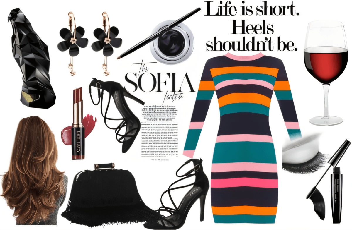 Cocktail Hour Chic: Rainbow Stripes & Sophistication by Urvashi modi