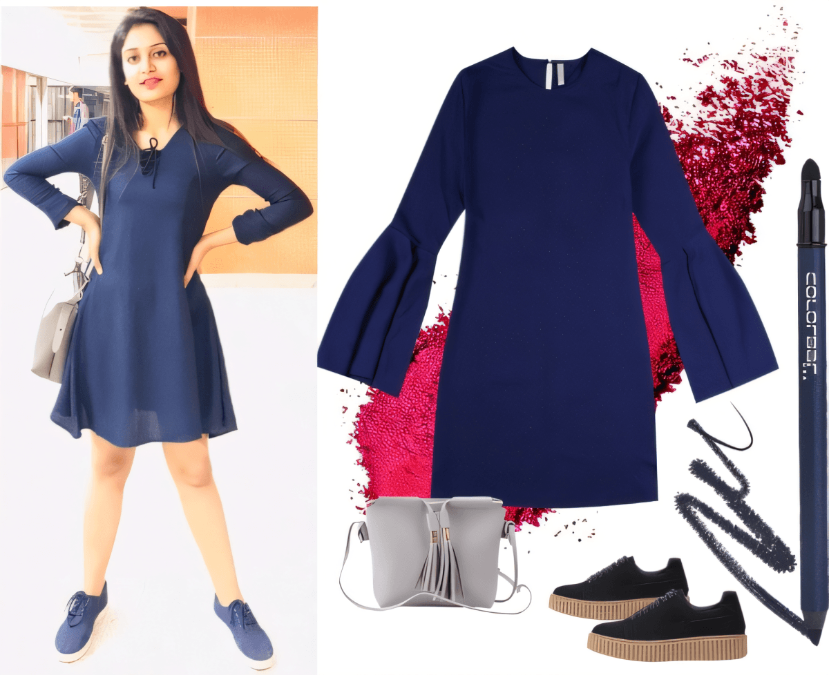 Navy Belle: Urban Chic meets Bell-Sleeve Drama by Megha Sagar