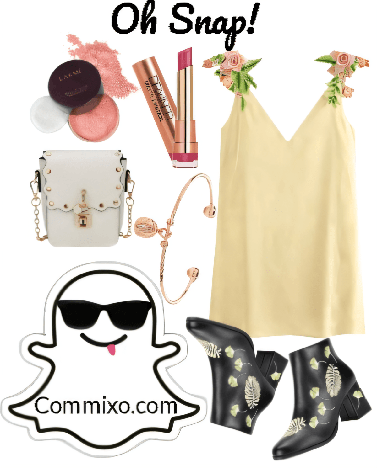 Ethereal Bohemian Breeze: Golden Slip & Floral Boots Edit by kritika