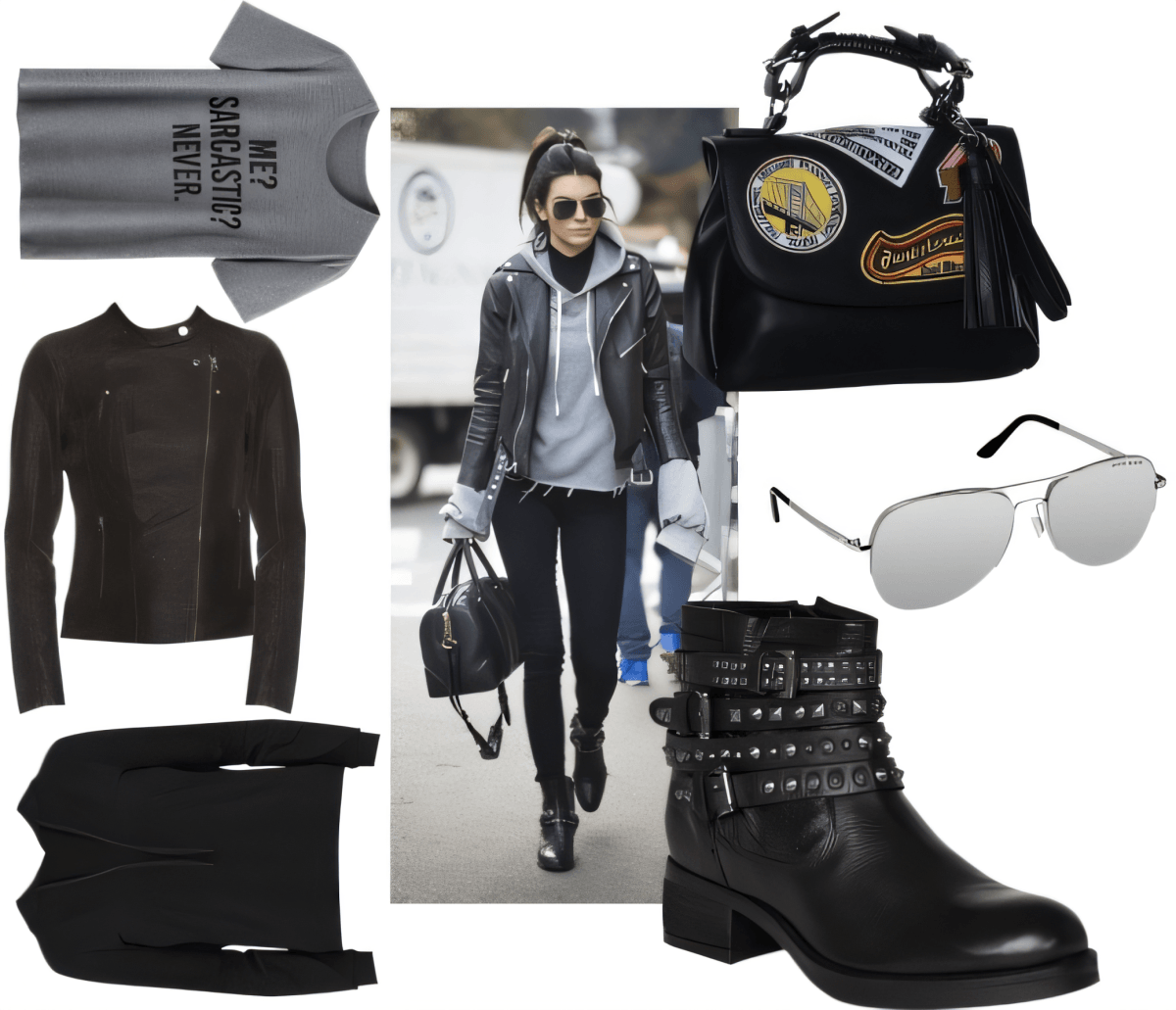 Edgy Urban Rebel: The Perfect Grey & Black Moto-Luxe Look by Akancha Jain