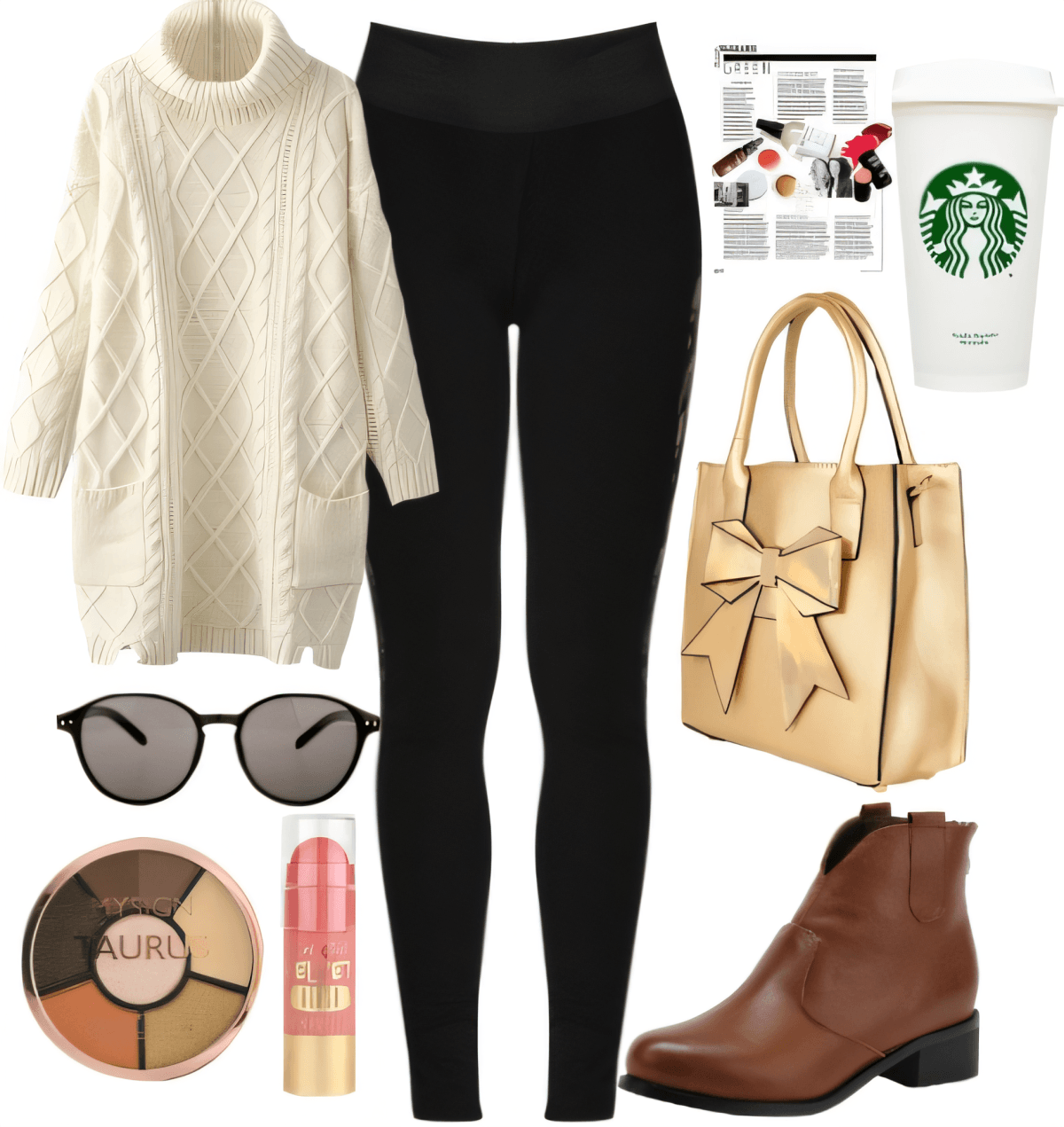 Cozy Chic Coffee Run: The Perfect Oversized Sweater & Leggings Look by Rubina Shaikh