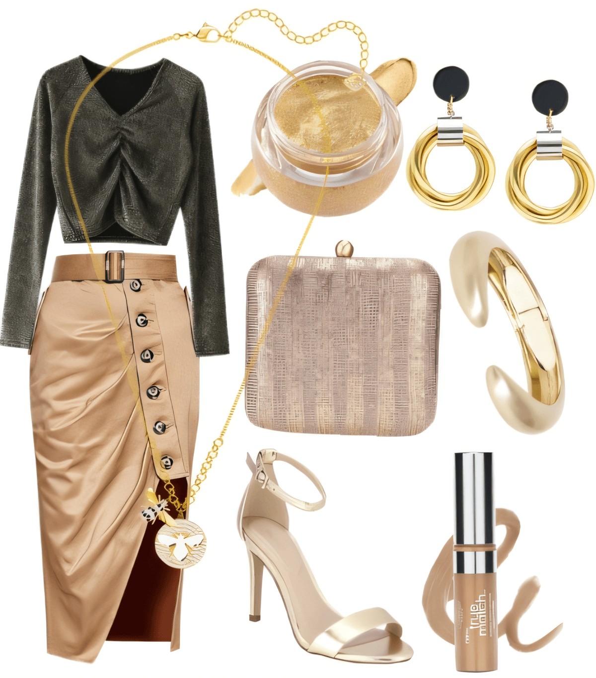 Gilded Glamour: A Sophisticated Soirée Ensemble by Miloni Jhaveri