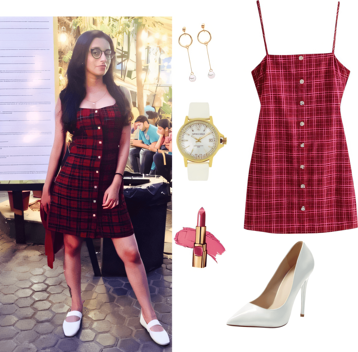 Preppy Plaid Princess: Classic Red Tartan Dress with Modern Edge by Nidhi Trivedi