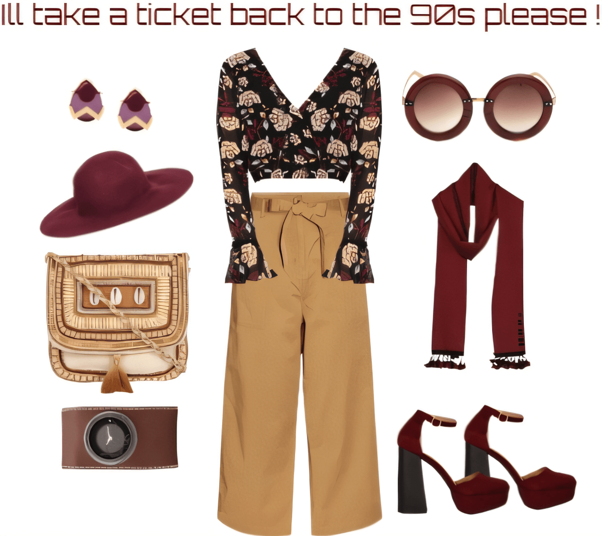 90s Boho Chic: A Burgundy & Tan Dream by Prarthana M