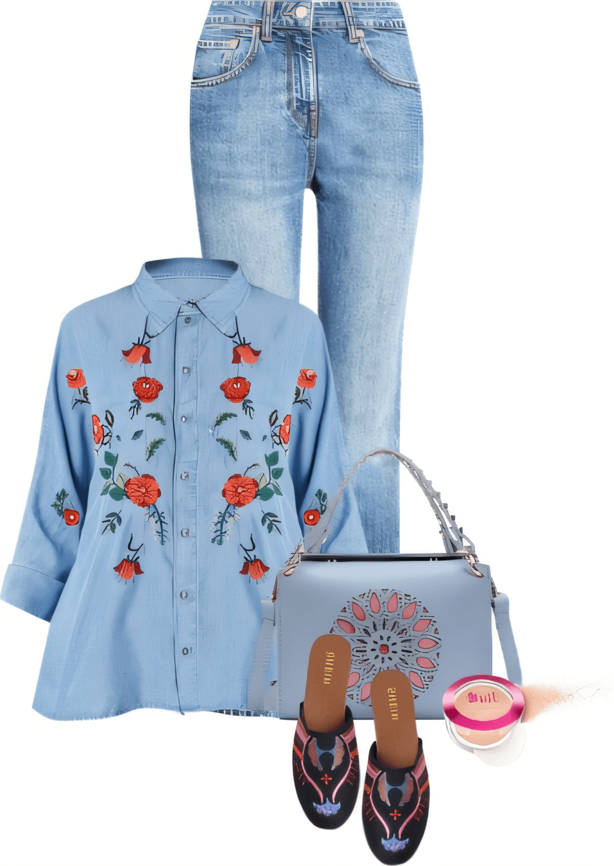 Blooming Beauty: Floral Chambray & Denim Dream Blooming Beauty: Floral Chambray & Denim Dream by Lacas