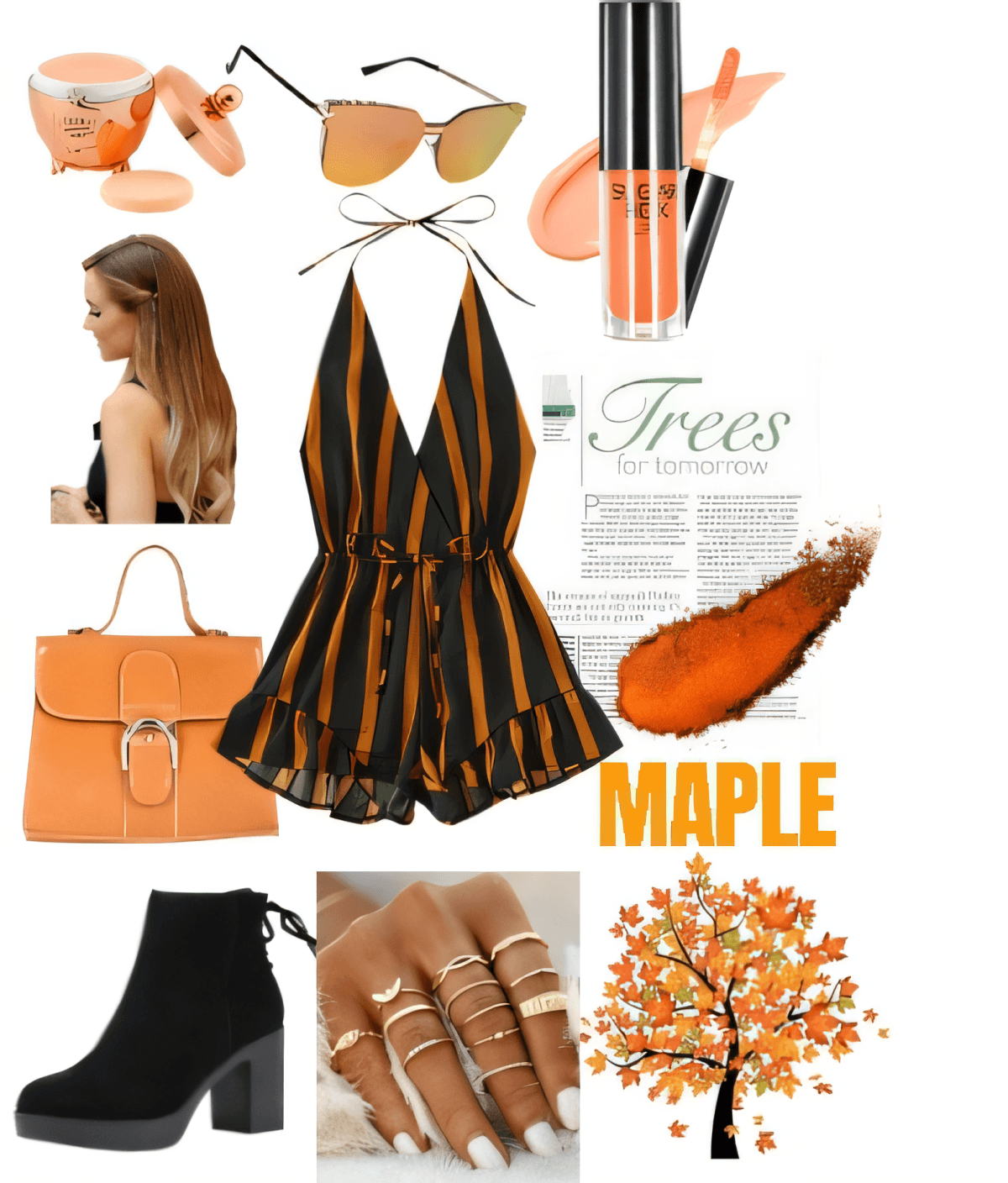 Autumn Maple Dreams: Urban-Chic Romper Ensemble Autumn Maple Dreams: Urban-Chic Romper Ensemble by Ishan