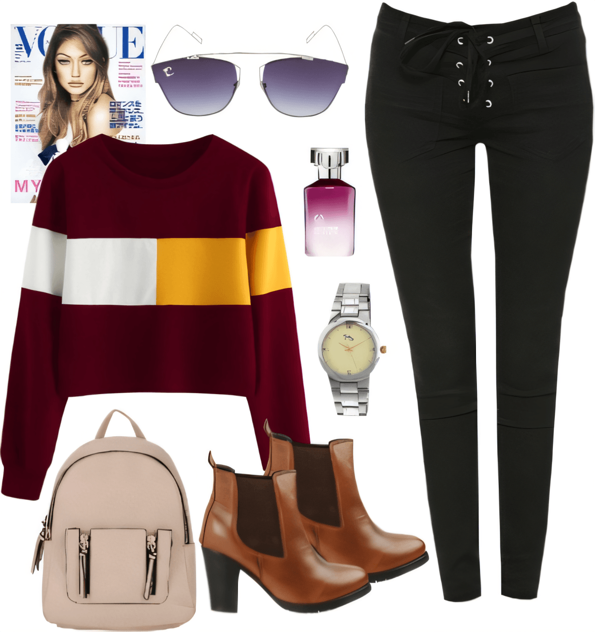 Urban Cozy Chic: Color-Block Comfort Meets City Edge by Rubina Shaikh