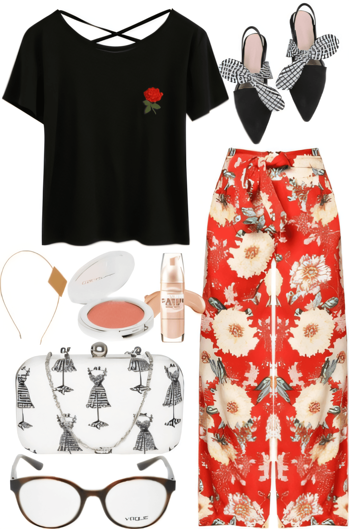 Blooming Elegance: Red Floral Romance Meets Urban Chic by Rubina Shaikh