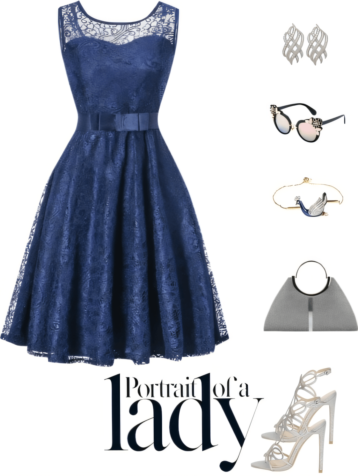 Moonlit Maven: Navy Lace Elegance with Modern Edge by Sylvia