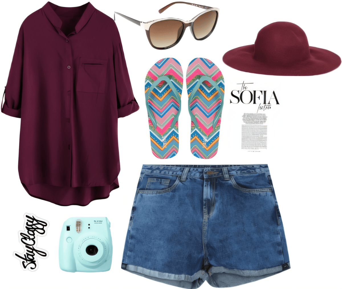 Burgundy Bliss: Casual Chic Summer Adventure Look by Rubina Shaikh