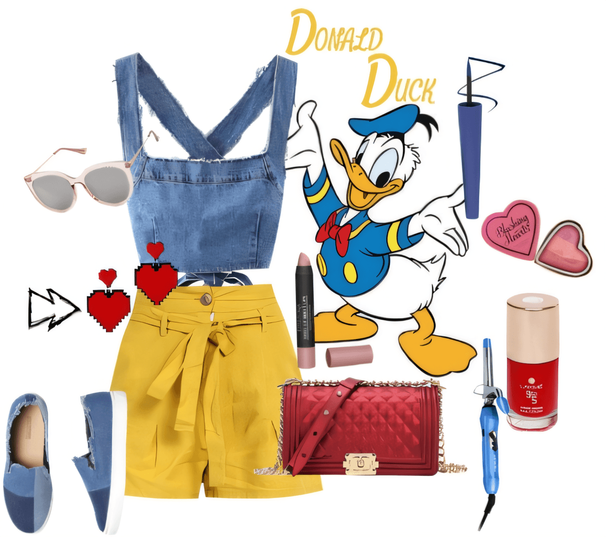 Donald Duck's Nautical Charm: Denim & Sunshine Yellow Summer Style by ravneet.bijan