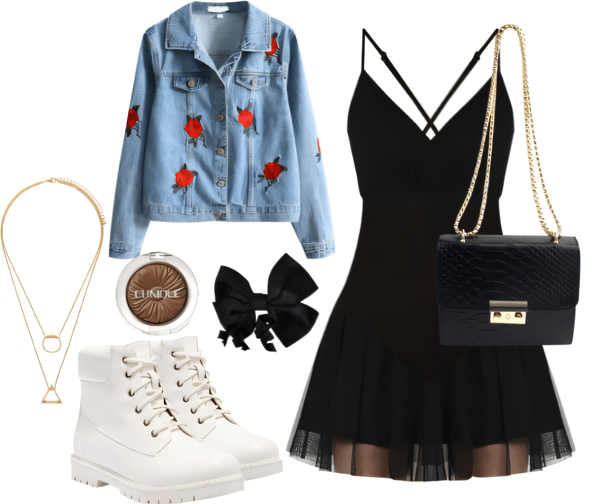 Edgy Romance: Denim & Tulle Night Out Look by Rubina Shaikh