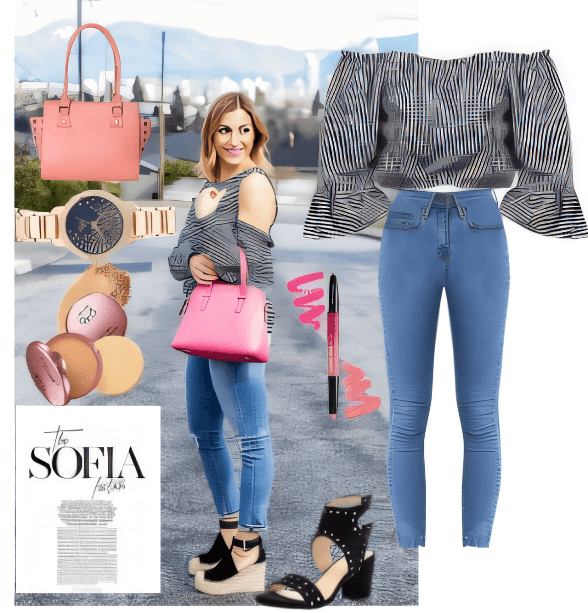 Sweet & Chic: Off-Shoulder Stripes Meet Urban Denim Sweet & Chic: Off-Shoulder Stripes Meet Urban Denim by Rishitha