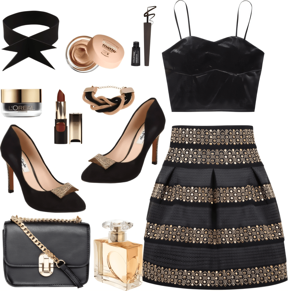 Midnight Glamour: A Symphony in Black and Gold by Cheryl Dsouza