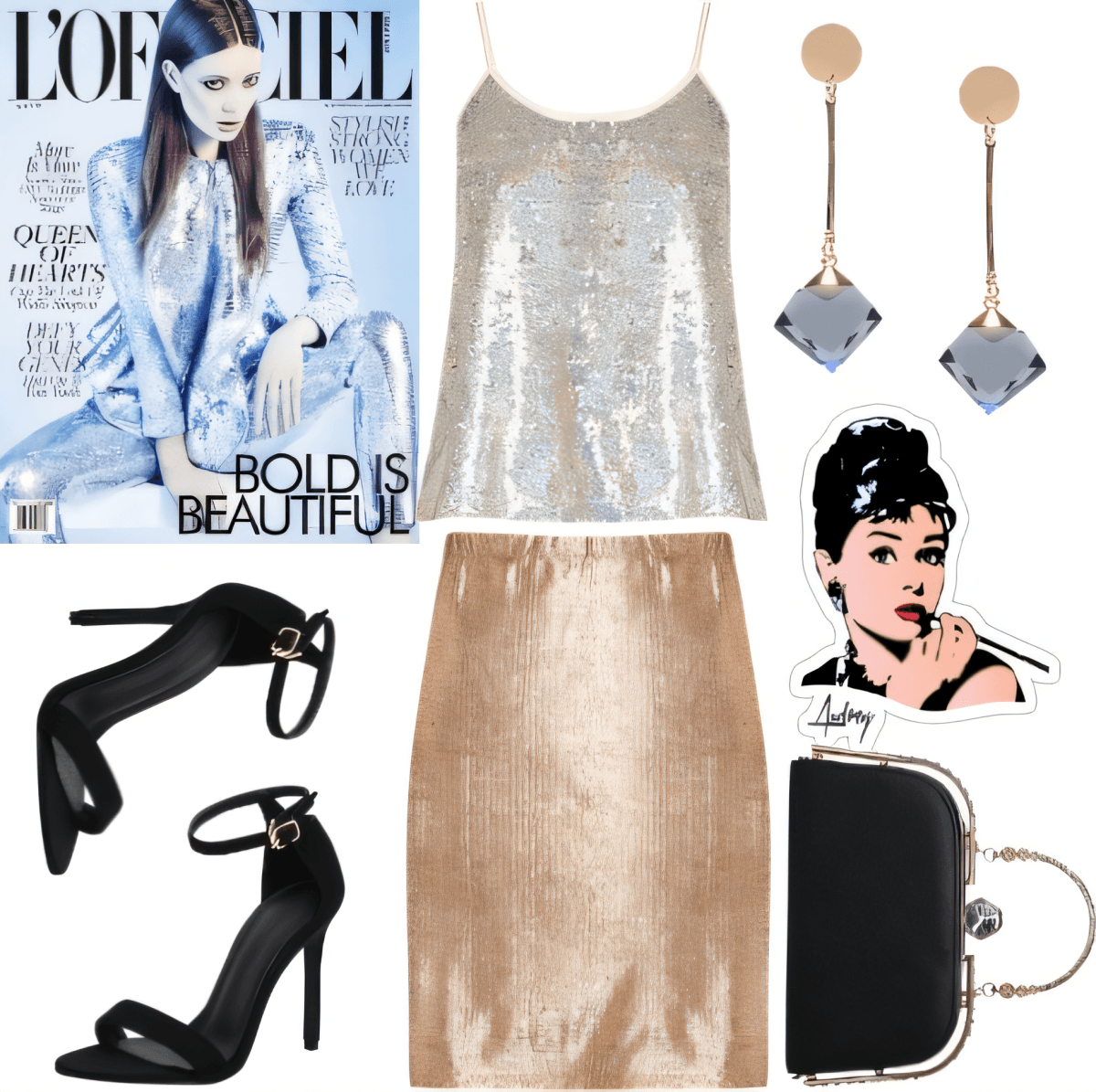 Glamorous Metallics: Modern Audrey Goes Dancing by Jagreeti Singh