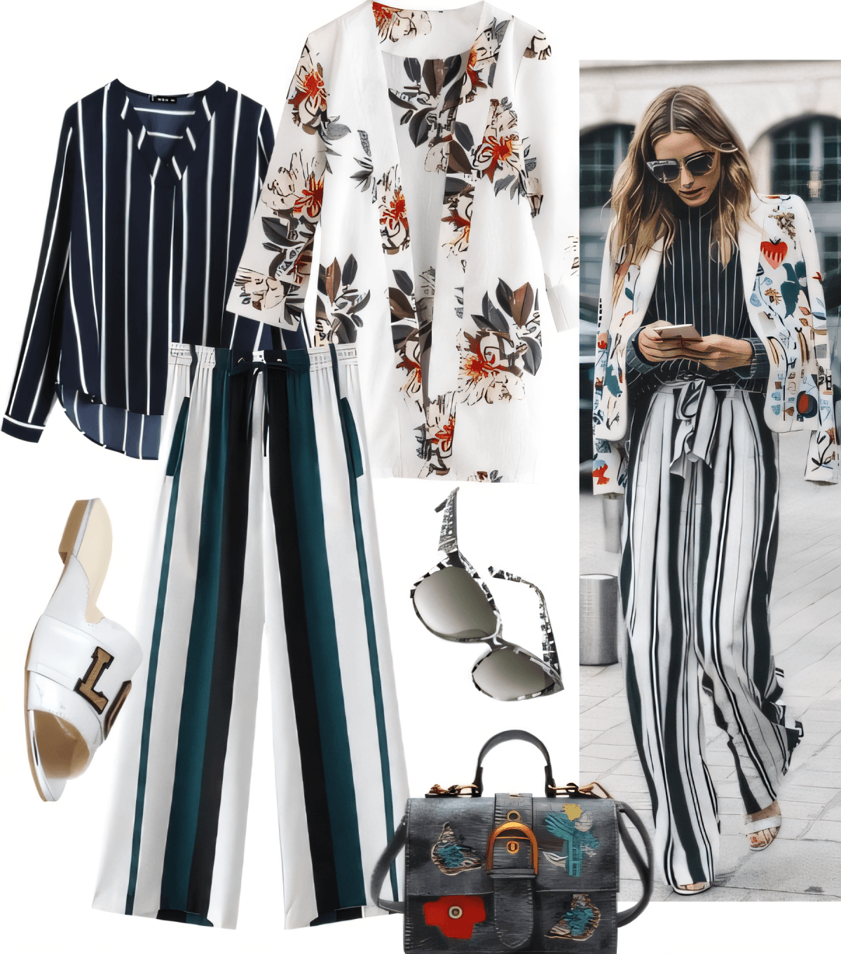 Floral Meets Stripes: The Ultimate Power Clash Ensemble Floral Meets Stripes: The Ultimate Power Clash Ensemble by kiran