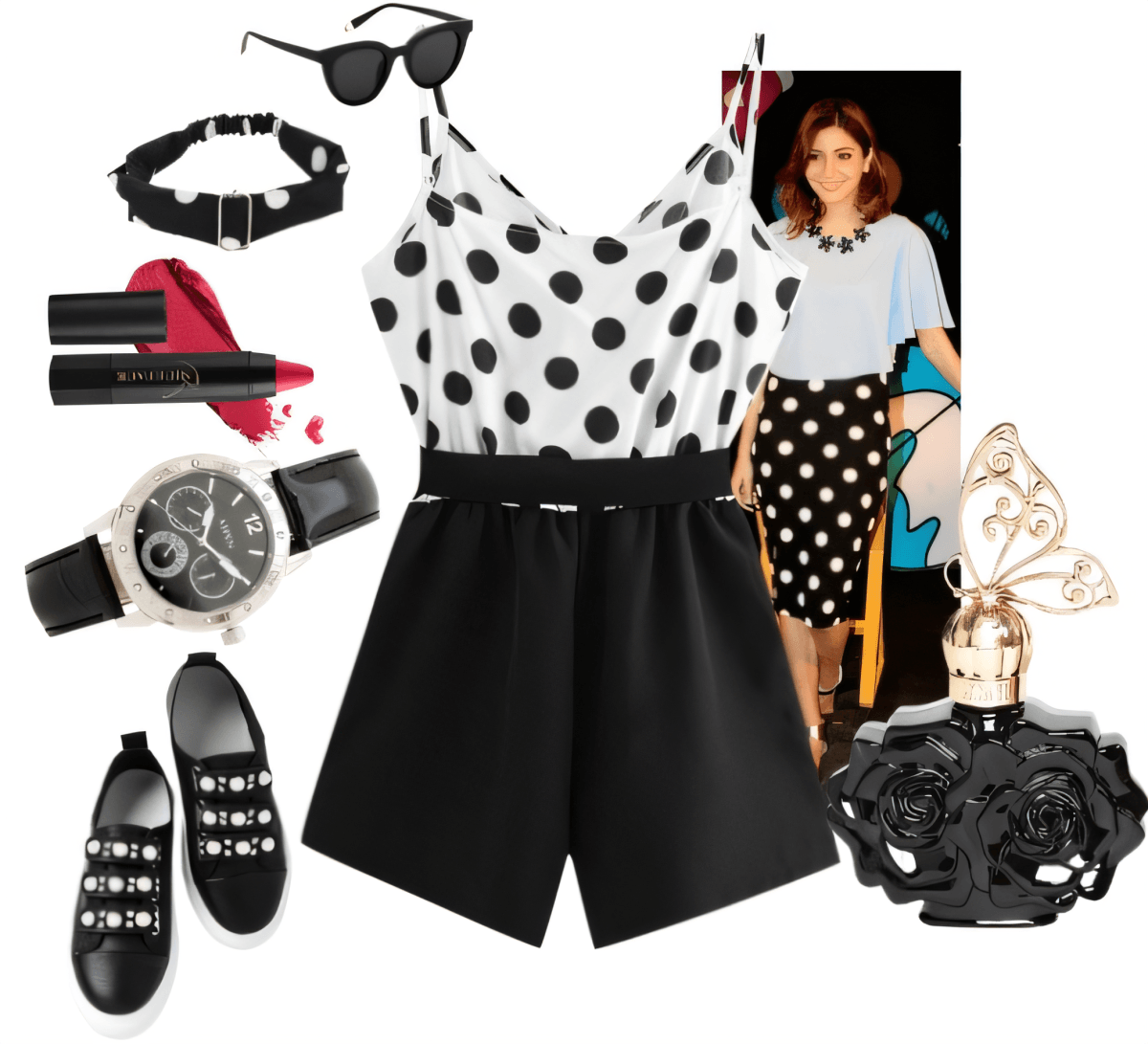 Polka Perfect: A Retro-Chic Romper Ensemble with Modern Edge Polka Perfect: A Retro-Chic Romper Ensemble with Modern Edge by Zeeba bhasin