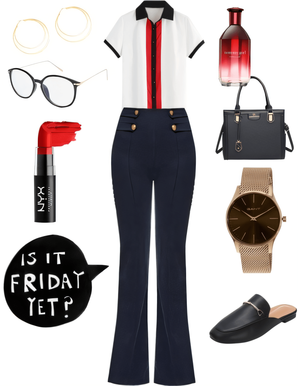 Chic Professional with a Red Pop - The 'Is It Friday Yet?' Edit by Preeta Salian