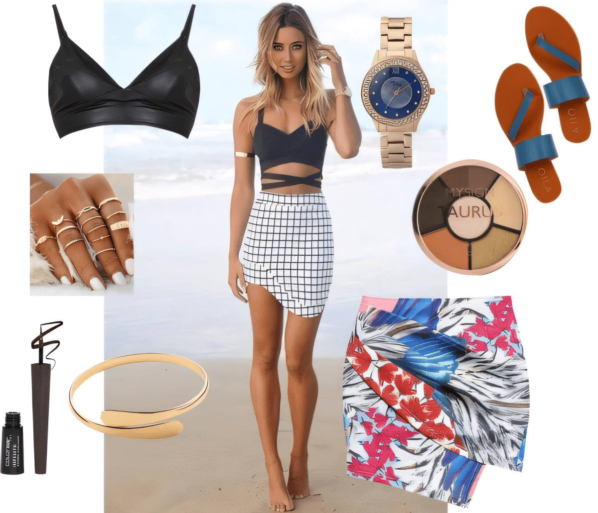 Coastal Chic: Modern Grid & Tropics by Akancha Jain