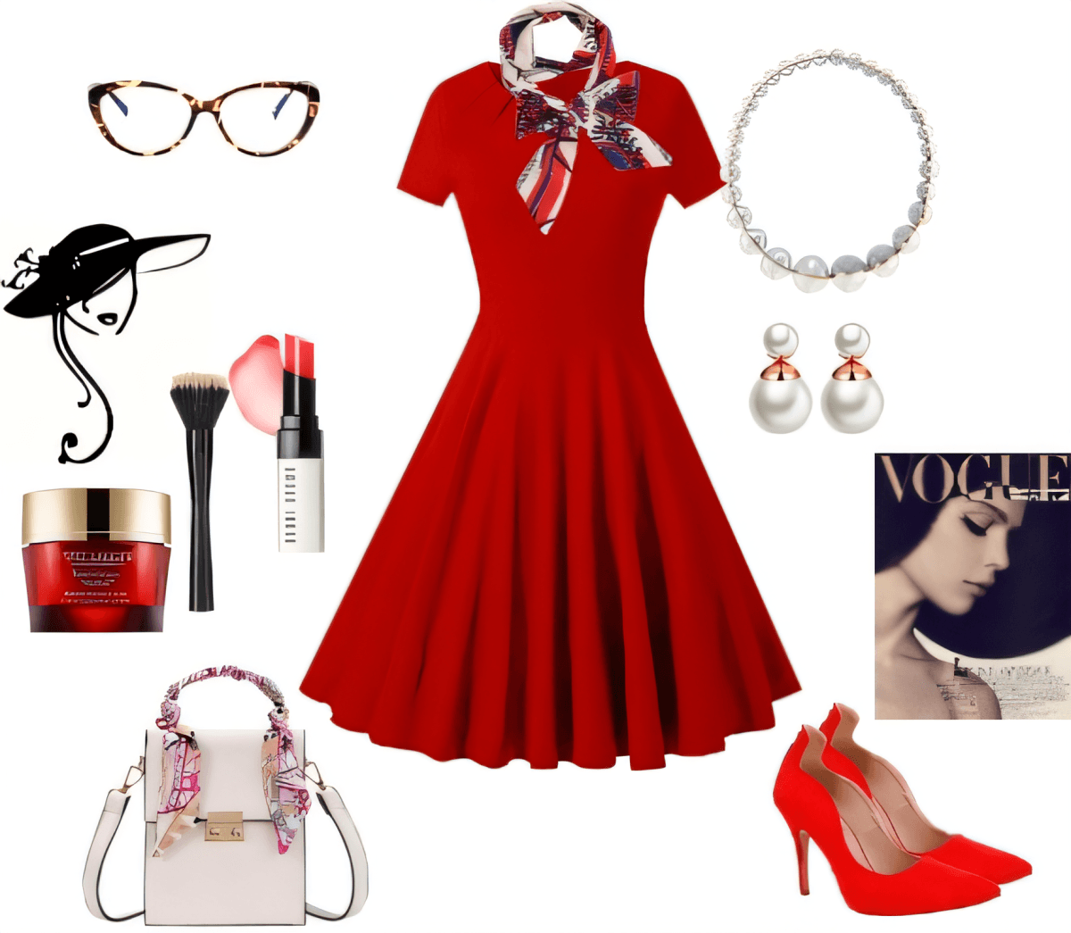 Vintage Glamour Meets Modern Romance: The Perfect Red Dress Ensemble by Lacas