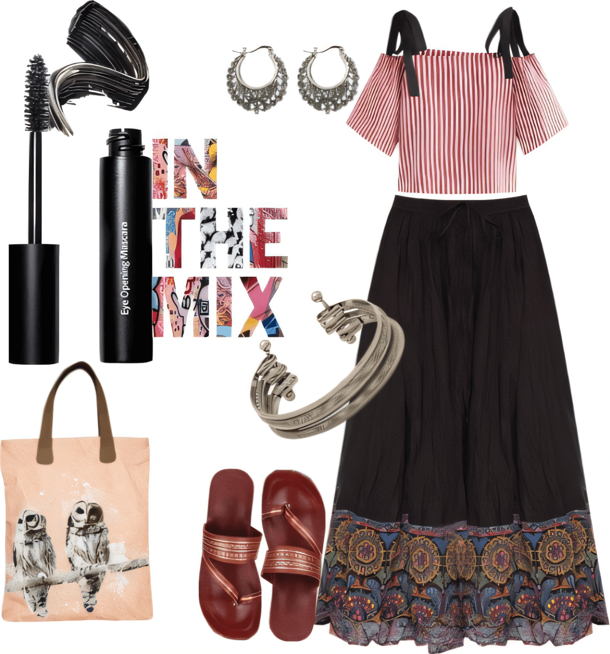 Bohemian Summer Breeze: Pink Stripes Meet Mystical Maxi by Divisha Mall