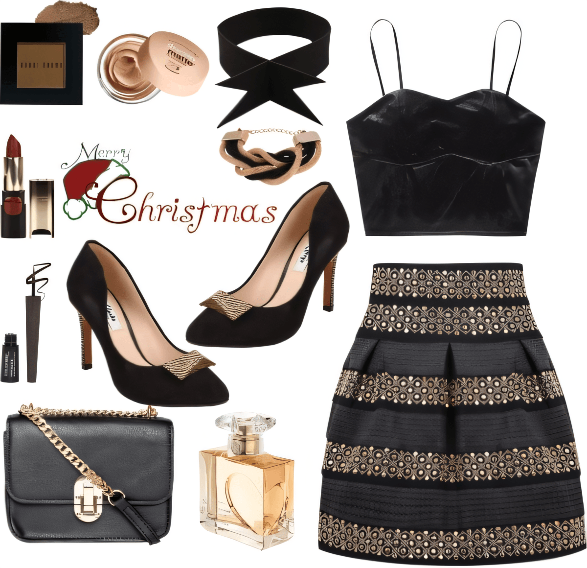Glamorous Holiday Soirée: A Rose Gold & Black Evening Dream by Cheryl Dsouza