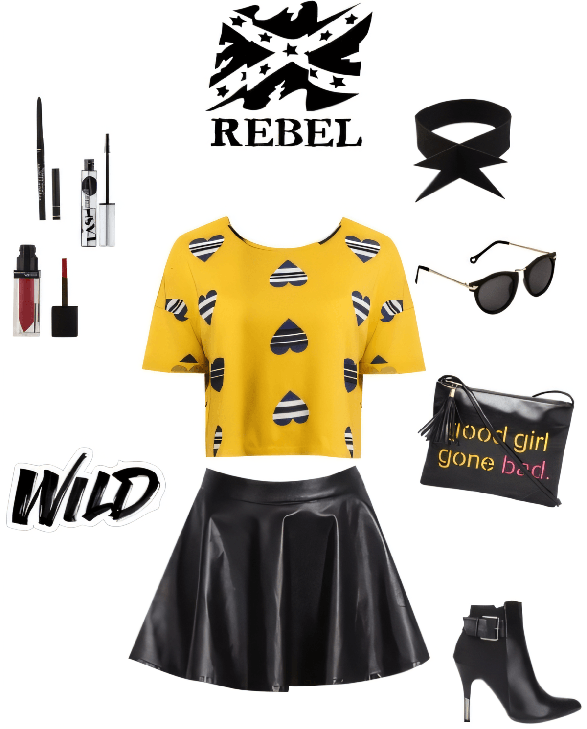Rebel Heart: Bold & Edgy Yellow-Black Statement by Cheryl Dsouza