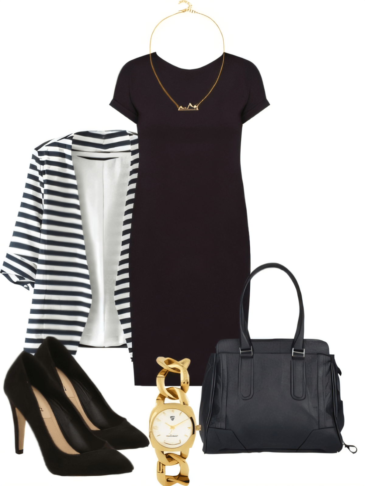 Classic Black & Stripes: The Ultimate Power-Casual Combo by radhika