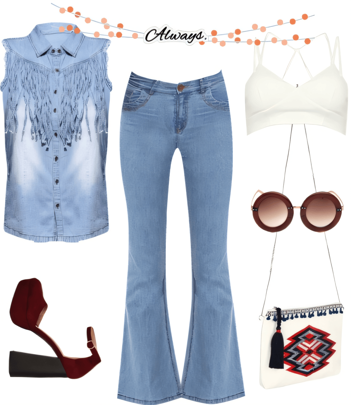 Boho Chic Denim Dreams: A '70s-Inspired Summer Ensemble by Talya Verma