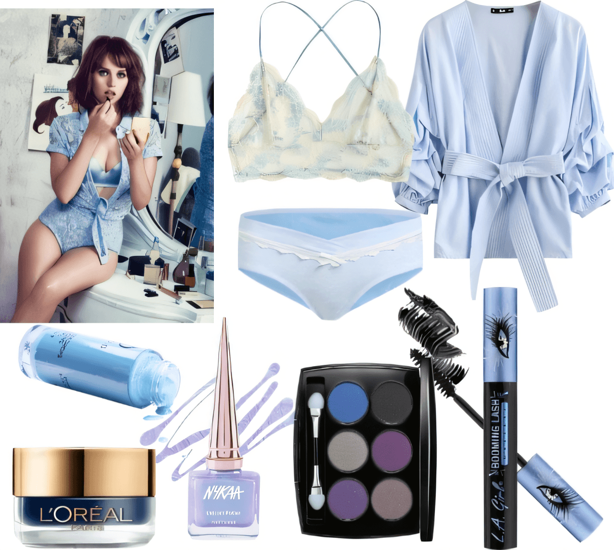 Powder Blue Dream: Boudoir-Inspired Casual Luxe Powder Blue Dream: Boudoir-Inspired Casual Luxe by vani