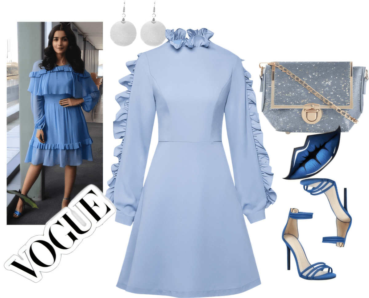 Powder Blue Perfection: A Romantic Ruffled Dream by Pragya Sharma