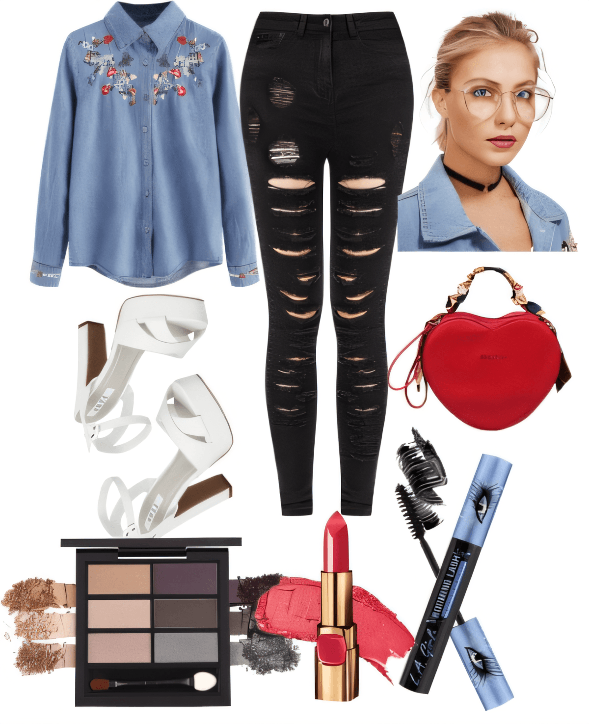 Denim Dreams & Red Romance: Urban Chic with a Heart by nisha