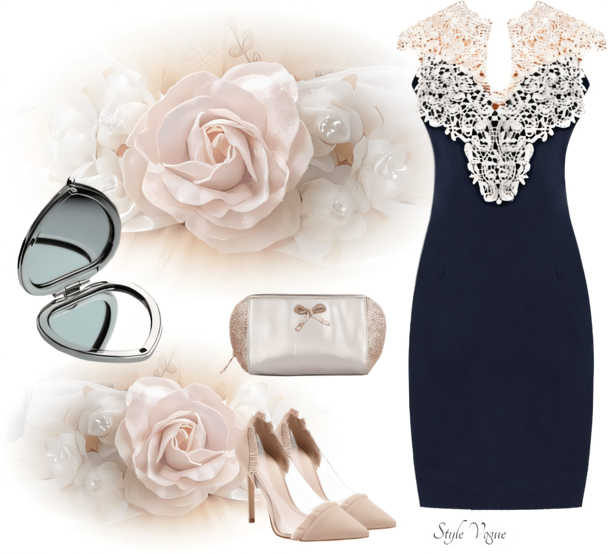 Midnight Romance: Navy & Blush Elegance Midnight Romance: Navy & Blush Elegance by fashion-kellykalymnos