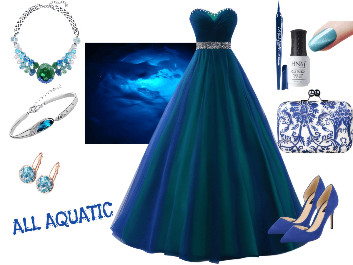 Ocean's Enchantment: A Dreamy Aquatic Ball Gown Ensemble by SHIVANGI SHANDILYA
