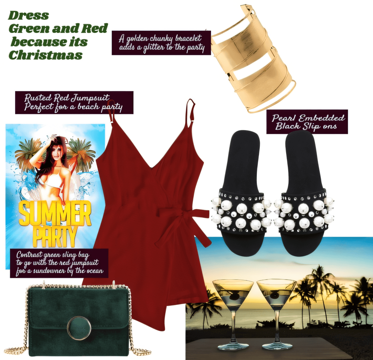 Tropical Twilight Holiday Glam: A Festive Beach Party Ensemble by Akancha Jain