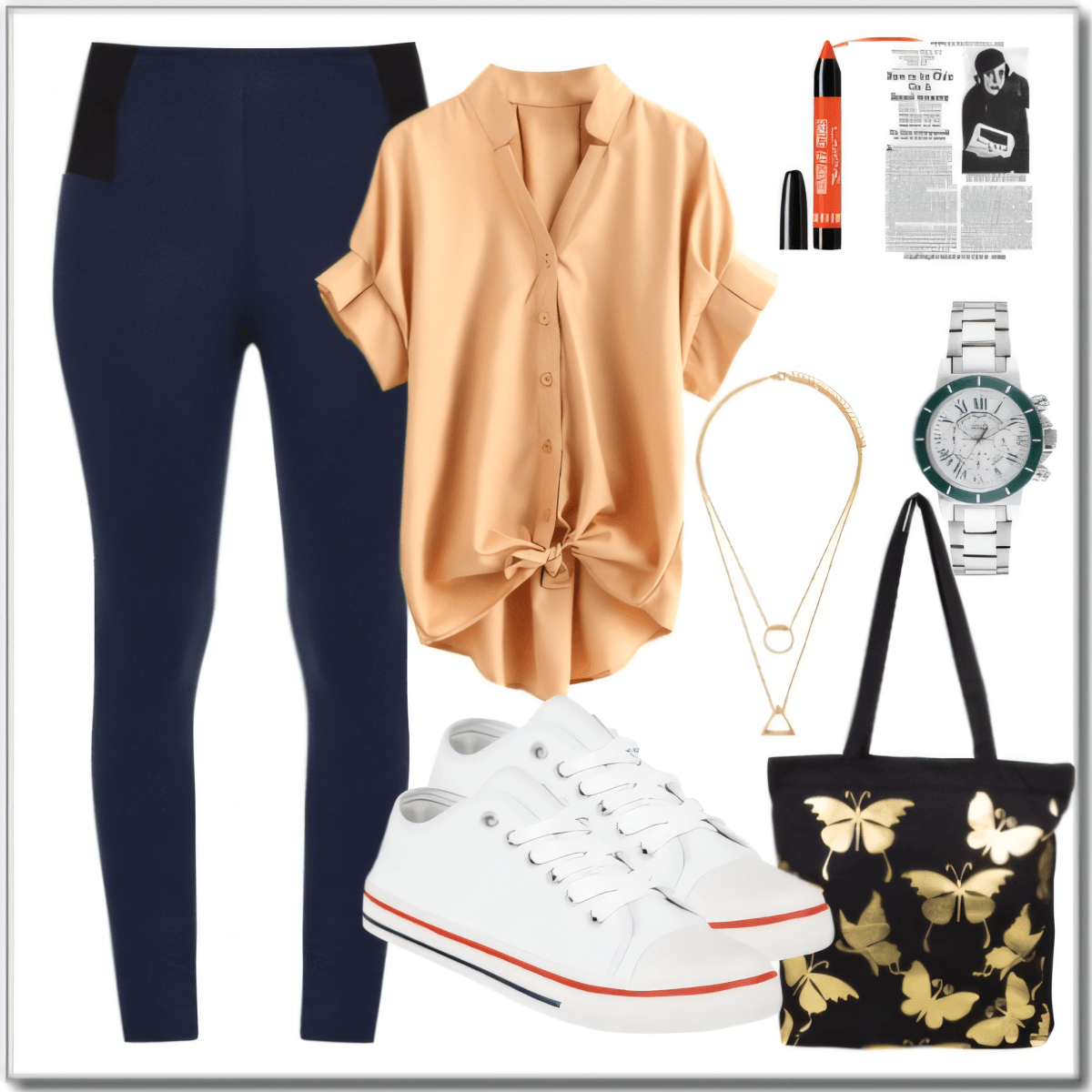 Butterfly Dreams: Classic Casual with a Touch of Golden Whimsy by Rubina Shaikh