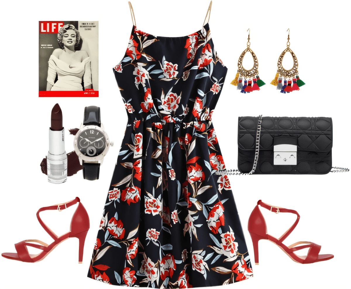 Vintage Glam Florals: A Classic Romance in Red & Black by Rubina Shaikh
