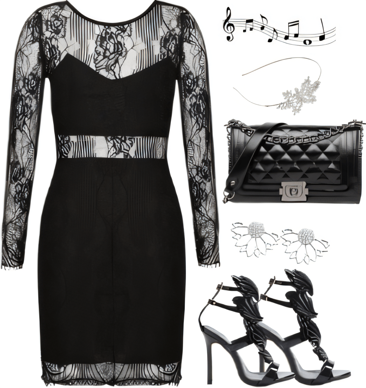 Midnight Romance: Lace & Luxury Evening Ensemble by Rubina Shaikh